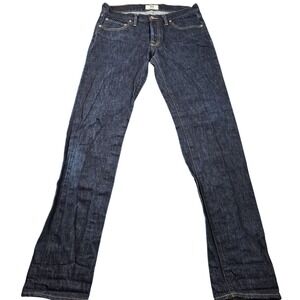 Tellason Stock Tapered Jeans Mens 33x35 Blue Raw Denim Button Fly Made USA
